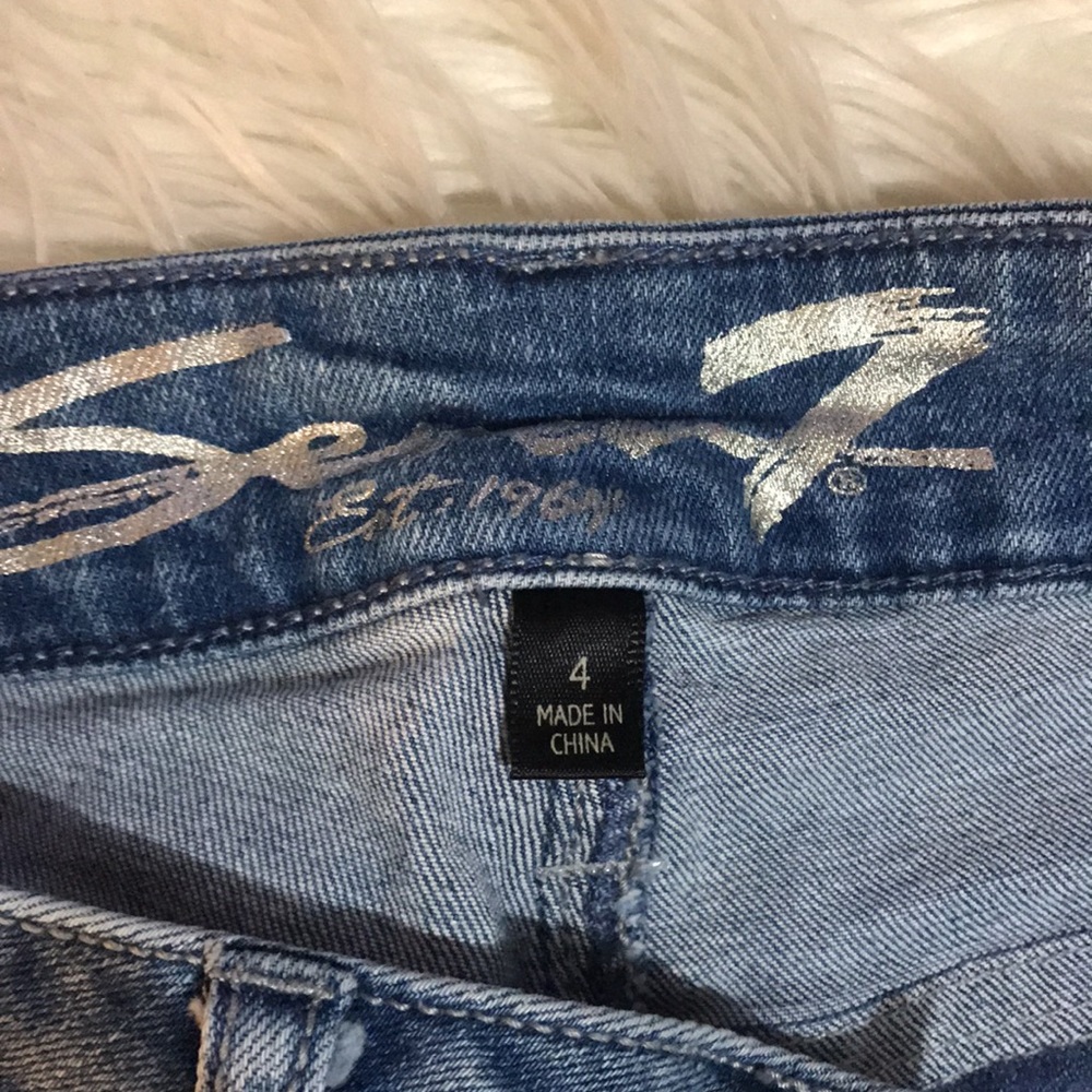 Seven 7 Skinny Distressed Fray Jeans - Picture 7 of 11
